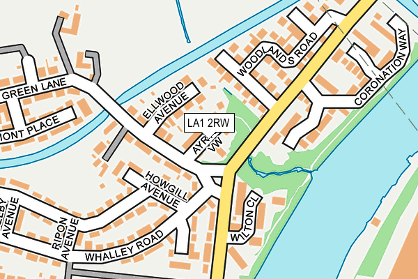 LA1 2RW map - OS OpenMap – Local (Ordnance Survey)