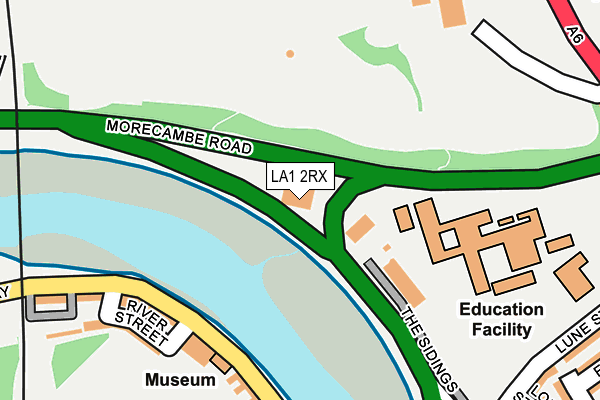LA1 2RX map - OS OpenMap – Local (Ordnance Survey)