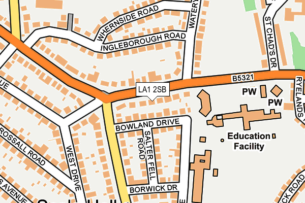 LA1 2SB map - OS OpenMap – Local (Ordnance Survey)