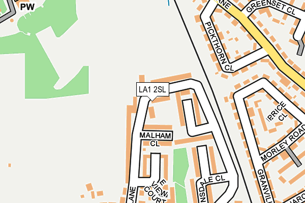 LA1 2SL map - OS OpenMap – Local (Ordnance Survey)