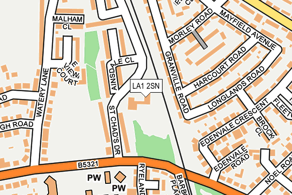 LA1 2SN map - OS OpenMap – Local (Ordnance Survey)