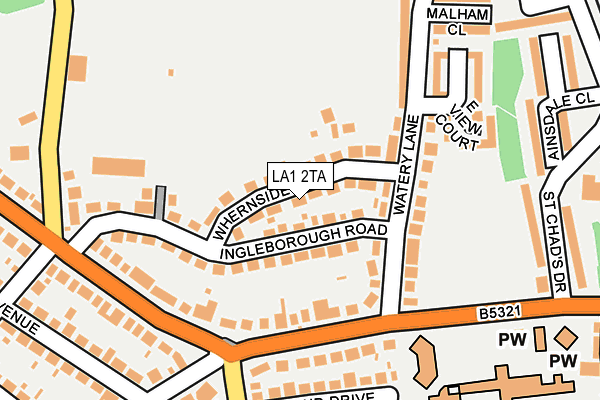 LA1 2TA map - OS OpenMap – Local (Ordnance Survey)