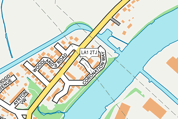 LA1 2TJ map - OS OpenMap – Local (Ordnance Survey)
