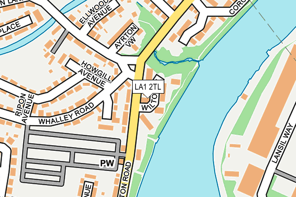 LA1 2TL map - OS OpenMap – Local (Ordnance Survey)