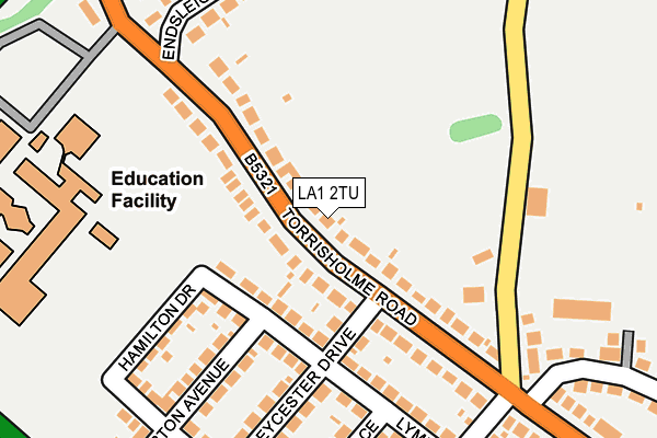 LA1 2TU map - OS OpenMap – Local (Ordnance Survey)