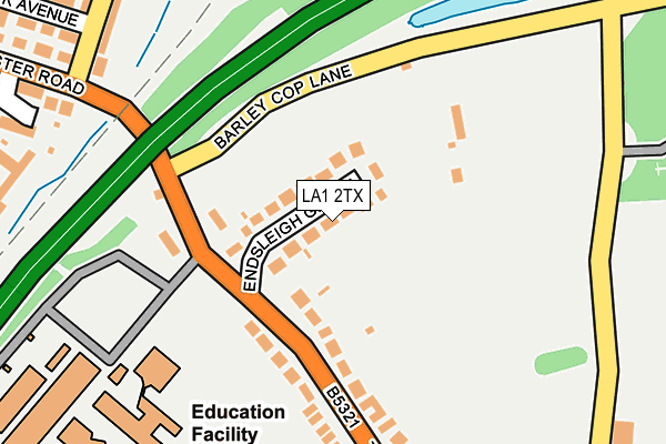 LA1 2TX map - OS OpenMap – Local (Ordnance Survey)