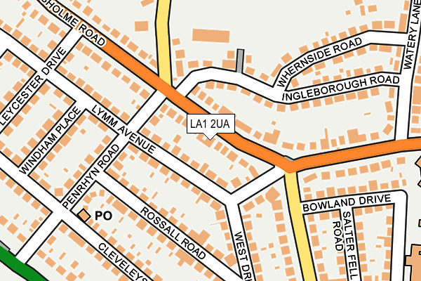 LA1 2UA map - OS OpenMap – Local (Ordnance Survey)