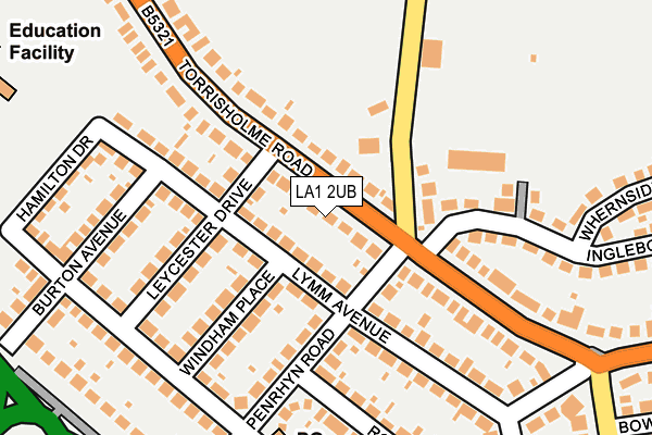 LA1 2UB map - OS OpenMap – Local (Ordnance Survey)