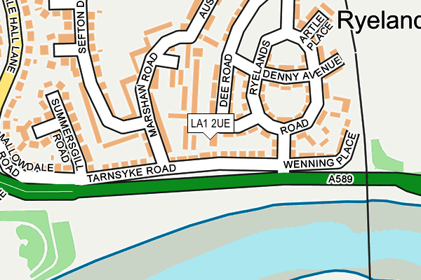 LA1 2UE map - OS OpenMap – Local (Ordnance Survey)