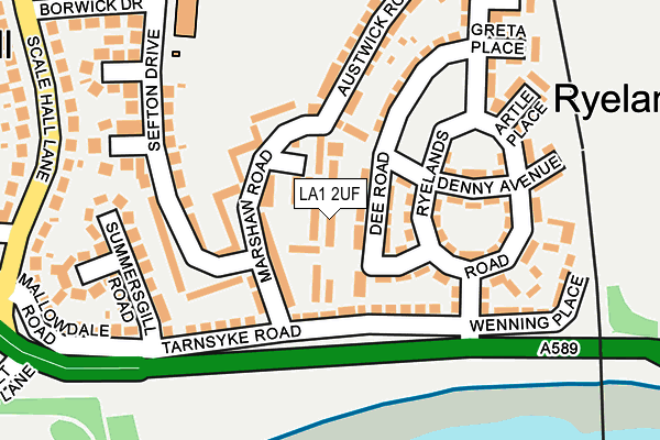 LA1 2UF map - OS OpenMap – Local (Ordnance Survey)