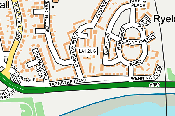 LA1 2UG map - OS OpenMap – Local (Ordnance Survey)