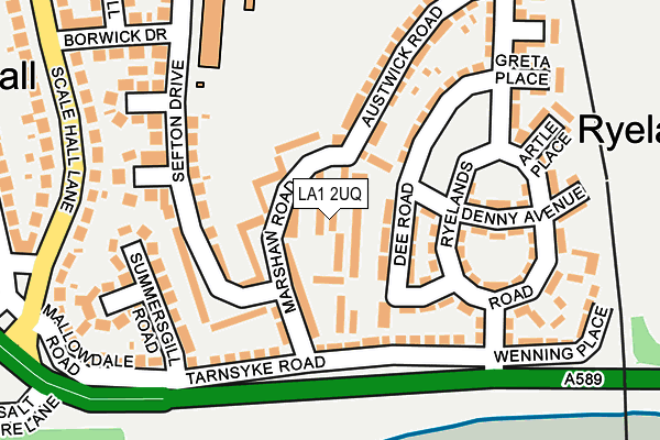 LA1 2UQ map - OS OpenMap – Local (Ordnance Survey)