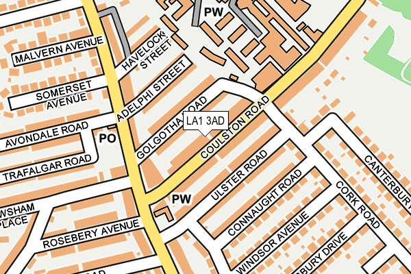 LA1 3AD map - OS OpenMap – Local (Ordnance Survey)