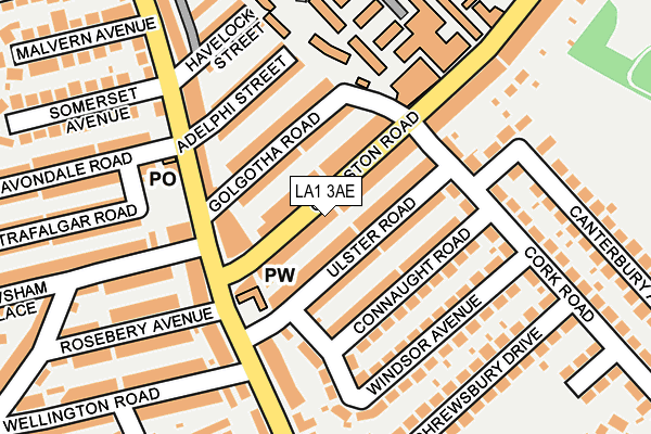 LA1 3AE map - OS OpenMap – Local (Ordnance Survey)