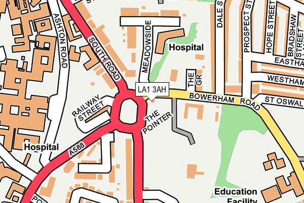 LA1 3AH map - OS OpenMap – Local (Ordnance Survey)