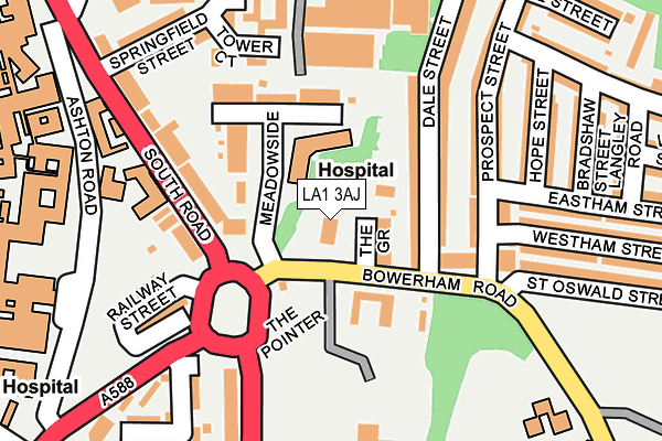 LA1 3AJ map - OS OpenMap – Local (Ordnance Survey)