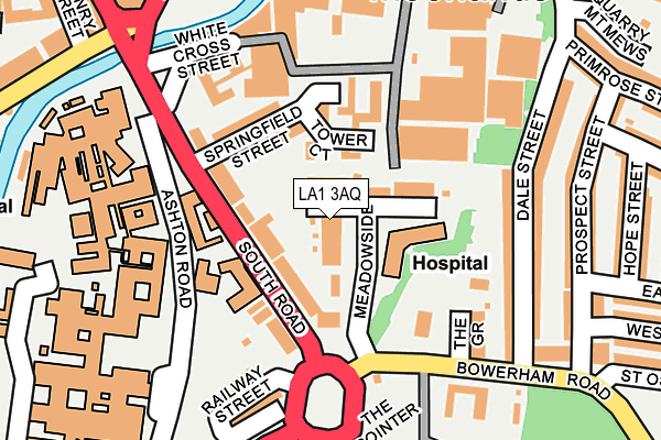 LA1 3AQ map - OS OpenMap – Local (Ordnance Survey)