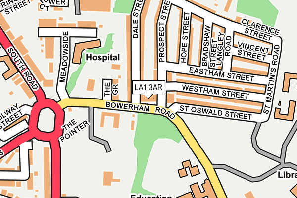 LA1 3AR map - OS OpenMap – Local (Ordnance Survey)