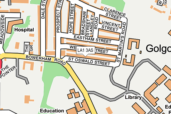 LA1 3AS map - OS OpenMap – Local (Ordnance Survey)