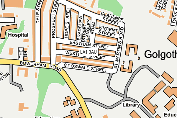LA1 3AU map - OS OpenMap – Local (Ordnance Survey)