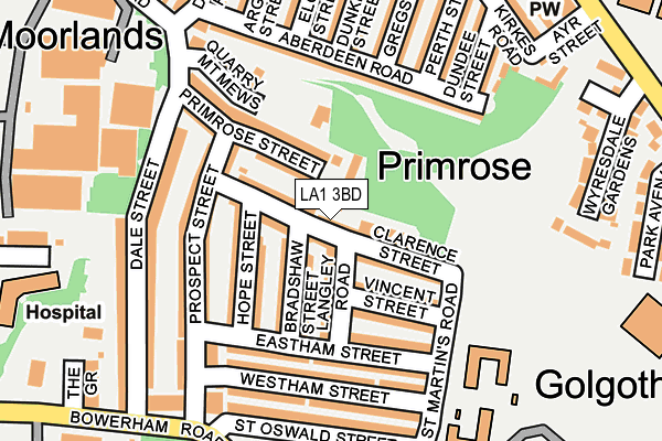 LA1 3BD map - OS OpenMap – Local (Ordnance Survey)