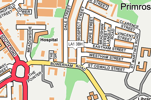 LA1 3BH map - OS OpenMap – Local (Ordnance Survey)