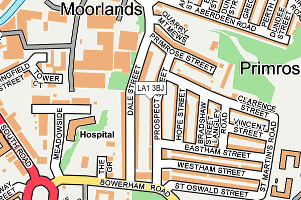 LA1 3BJ map - OS OpenMap – Local (Ordnance Survey)
