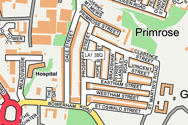 LA1 3BQ map - OS OpenMap – Local (Ordnance Survey)