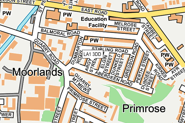 LA1 3DD map - OS OpenMap – Local (Ordnance Survey)