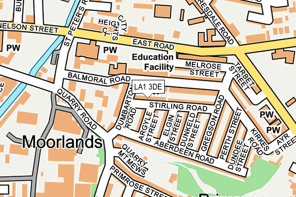 LA1 3DE map - OS OpenMap – Local (Ordnance Survey)