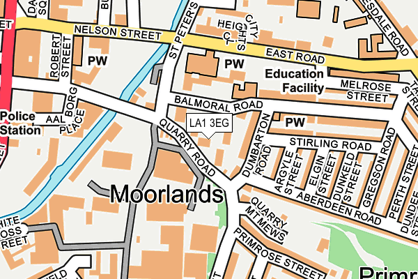 LA1 3EG map - OS OpenMap – Local (Ordnance Survey)