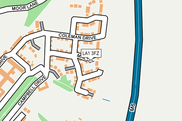 LA1 3FZ map - OS OpenMap – Local (Ordnance Survey)