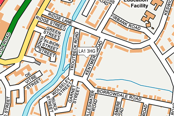 LA1 3HG map - OS OpenMap – Local (Ordnance Survey)