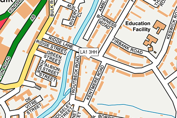 LA1 3HH map - OS OpenMap – Local (Ordnance Survey)
