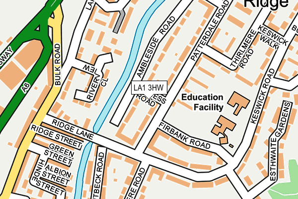 LA1 3HW map - OS OpenMap – Local (Ordnance Survey)