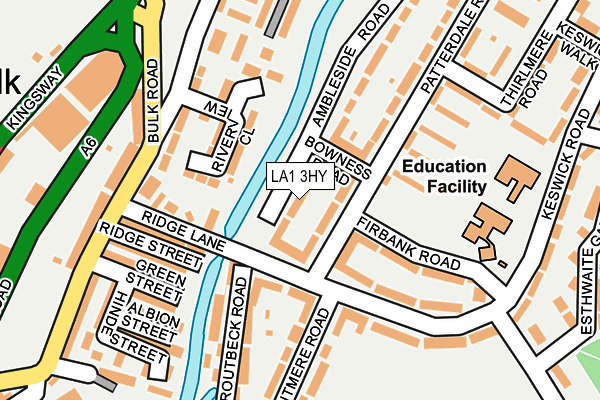 LA1 3HY map - OS OpenMap – Local (Ordnance Survey)