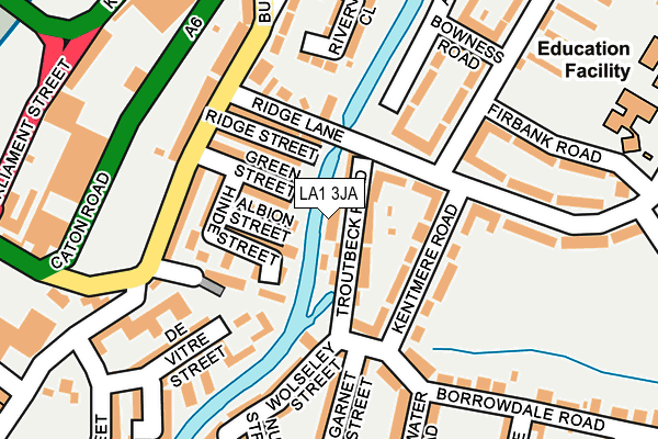 LA1 3JA map - OS OpenMap – Local (Ordnance Survey)