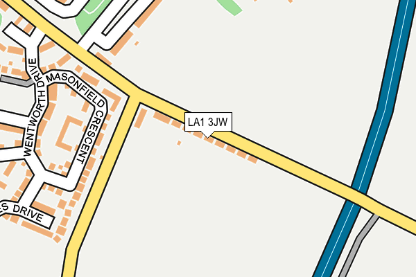 LA1 3JW map - OS OpenMap – Local (Ordnance Survey)