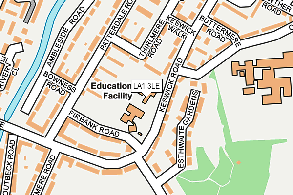 LA1 3LE map - OS OpenMap – Local (Ordnance Survey)