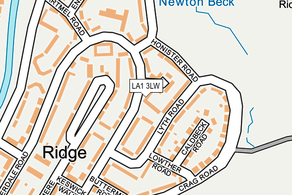 LA1 3LW map - OS OpenMap – Local (Ordnance Survey)