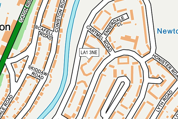 LA1 3NE map - OS OpenMap – Local (Ordnance Survey)