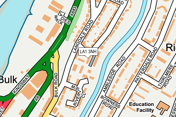 LA1 3NH map - OS OpenMap – Local (Ordnance Survey)
