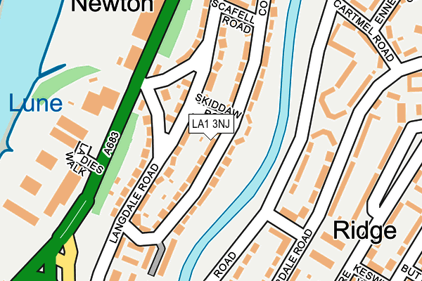 LA1 3NJ map - OS OpenMap – Local (Ordnance Survey)
