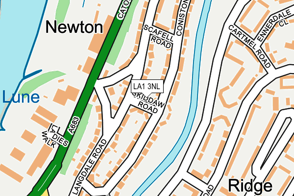 LA1 3NL map - OS OpenMap – Local (Ordnance Survey)