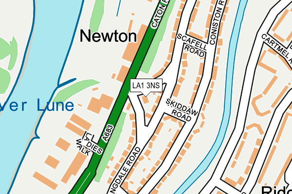 LA1 3NS map - OS OpenMap – Local (Ordnance Survey)