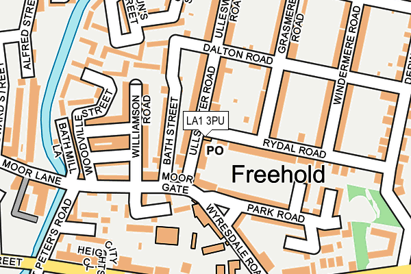LA1 3PU map - OS OpenMap – Local (Ordnance Survey)