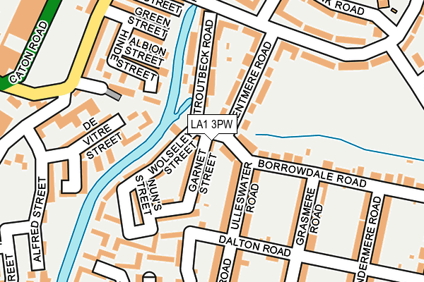 LA1 3PW map - OS OpenMap – Local (Ordnance Survey)