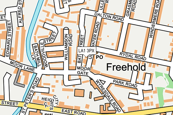 LA1 3PX map - OS OpenMap – Local (Ordnance Survey)