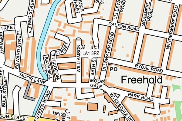 LA1 3PZ map - OS OpenMap – Local (Ordnance Survey)