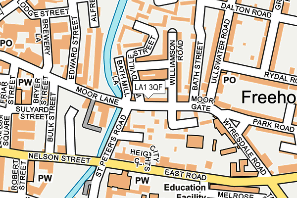LA1 3QF map - OS OpenMap – Local (Ordnance Survey)